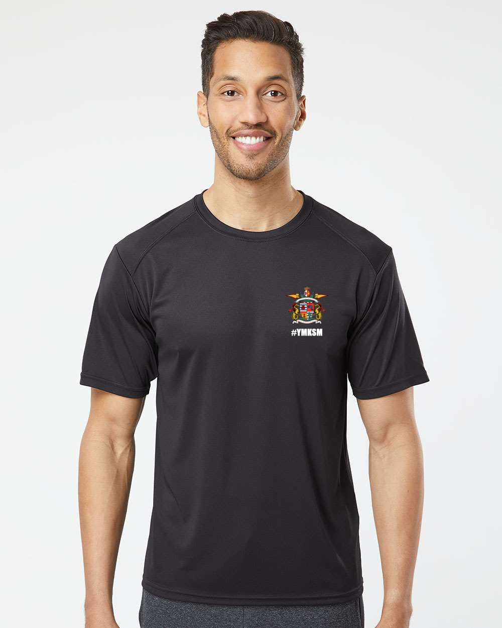 no_quarter_no_mercey_dryfit_short_sleeve_front_model_v2